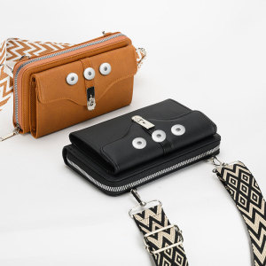 Single shoulder crossbody bag, mobile phone bag, large capacity small square bag fit 20MM Snaps button jewelry wholesale