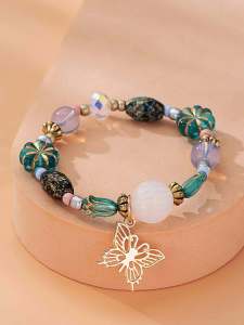 Butterfly Natural Stone Beaded Bracelet