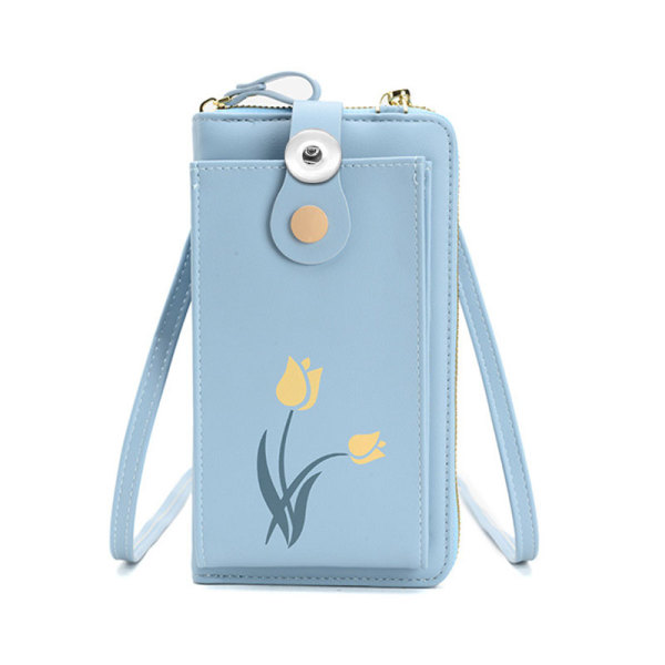 Printed One Shoulder Crossbody Bag Long Wallet Card Bag Mobile Case fit 20MM Snaps button jewelry wholesale