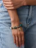 Natural Stone Feather Beaded Bracelet