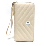 Lingge Long Wallet Wallet Wallet Large Capacity Handbag Zipper Mobile Case fit 20MM Snaps button jewelry wholesale