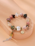Conch Sun Flower Tassel Beaded Bracelet