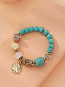 Shell Natural Stone Beaded Bracelet