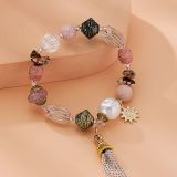 Conch Sun Flower Tassel Beaded Bracelet