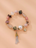 Conch Sun Flower Tassel Beaded Bracelet