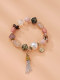 Conch Sun Flower Tassel Beaded Bracelet