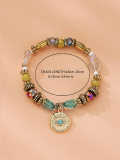 Natural Stone Flower Crystal Beaded Bracelet