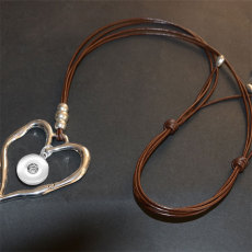 Great Love Pendant Leather Rope Bohemian Necklace fit 20MM chunks snaps jewelry
