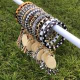 PU bracelet with leopard pattern thousand bird pattern leather bracelet with zebra pattern tassel keychain