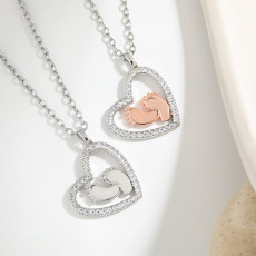 Heart shaped Mother's Day gift footprint of love baby love footprint necklace