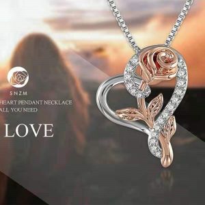 Valentine's Day Love Rose Diamond Necklace