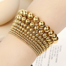 Stainless steel Real gold plating  ball elastic bracelet