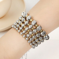 Stainless steel silver ball elastic bracelet