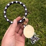 PU bracelet with leopard pattern thousand bird pattern leather bracelet with zebra pattern tassel keychain