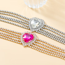 Valentine's Day Copper Necklace Love Glass Diamond Banquet Accessories
