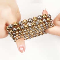 Stainless steel Real gold plating  ball elastic bracelet