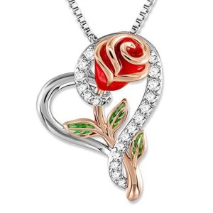 Valentine's Day Love Rose Diamond Necklace