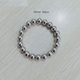 Stainless steel silver ball elastic bracelet