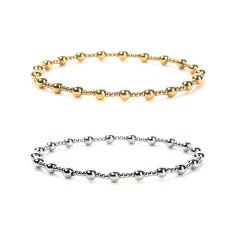 Stainless steel Real gold plating  ball elastic bracelet