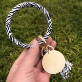 PU bracelet with leopard pattern thousand bird pattern leather bracelet with zebra pattern tassel keychain