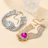 Valentine's Day Copper Necklace Love Glass Diamond Banquet Accessories