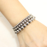 Stainless steel silver ball elastic bracelet