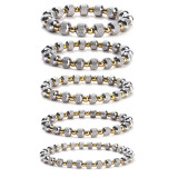 Stainless steel silver ball elastic bracelet
