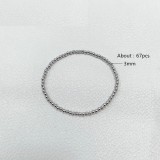 Stainless steel silver ball elastic bracelet