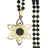 Stainless steel sunflower pendant necklace