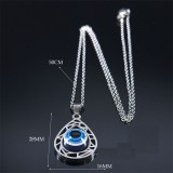 Stainless Steel Devil's Eye Pendant Necklace