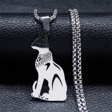 Stainless steel cat pendant necklace