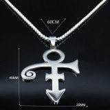 Stainless Steel Cross Couple Love Symbol Pendant Necklace