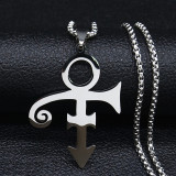Stainless Steel Cross Couple Love Symbol Pendant Necklace