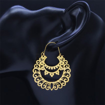 Stainless steel hollow pattern earrings