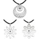 Stainless Steel Love Flower Pendant Leather Chain Necklace fit 20MM chunks snaps jewelry