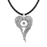 Elephant Owl Dragonfly wings Love Flower Pendant Leather Chain Necklace fit 20MM chunks snaps jewelry