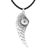 Elephant Owl Dragonfly wings Love Flower Pendant Leather Chain Necklace fit 20MM chunks snaps jewelry