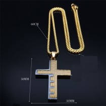 Stainless steel cross pendant necklace