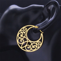 Stainless steel hollow pattern earrings