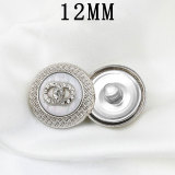 12MM Metal Design Sensory Water Diamond snap button charms