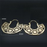 Stainless steel hollow pattern earrings