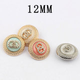 12MM Metal Design Sensory Water Diamond snap button charms