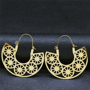 Stainless steel hollow pattern earrings