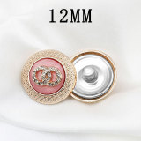 12MM Metal Design Sensory Water Diamond snap button charms