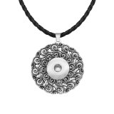 Elephant Owl Dragonfly wings Love Flower Pendant Leather Chain Necklace fit 20MM chunks snaps jewelry