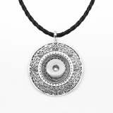 Elephant Owl Dragonfly wings Love Flower Pendant Leather Chain Necklace fit 20MM chunks snaps jewelry