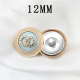 12MM Metal Design Sensory Water Diamond snap button charms