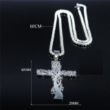 Stainless Steel Life Tree Cross Pendant Necklace