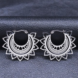 Stainless steel hollow pattern earrings
