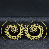 Stainless steel hollow pattern earrings